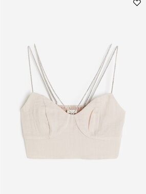 H&M Strappy Bustier Top rhinestone straps  L